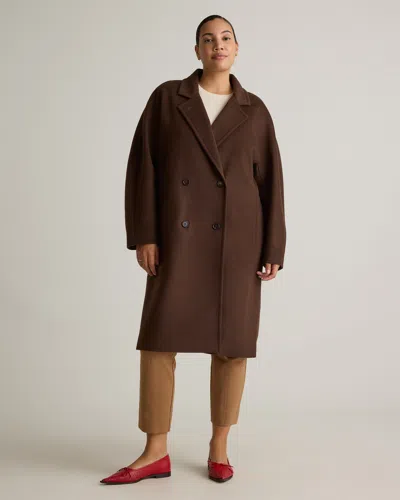 Quince Women's Italian Wool Double-breasted Slouch Coat In Dark Chocolate