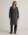 Quince Women's Italian Wool Double-breasted Slouch Coat In Heather Charcoal