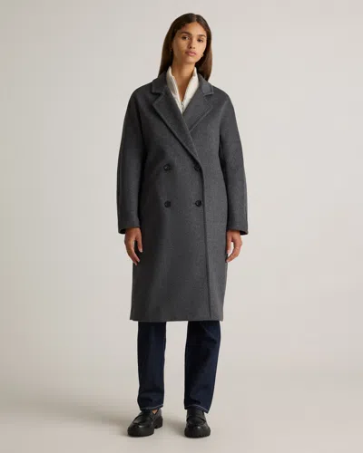 Quince Women's Italian Wool Double-breasted Slouch Coat In Heather Charcoal