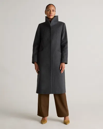 Quince Women's Italian Wool Long Cocoon Coat In Heather Charcoal