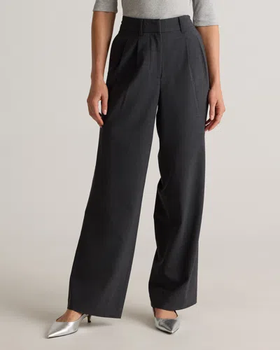 Quince Women's Italian Wool Pleated Trouser In Coal Melange