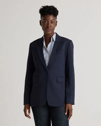 Quince Women's Italian Wool Long Blazer In Navy