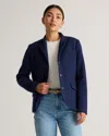 Quince Women's Italian Wool Stand Collar Blazer In Navy Blue
