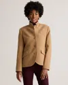 Quince Women's Italian Wool Stand Collar Blazer In Warm Camel