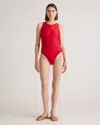 QUINCE WOMEN'S ITALIAN ZIP-FRONT ONE-PIECE SWIMSUIT