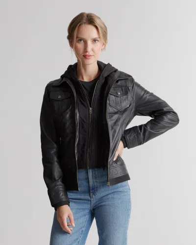Quince Women's Jacket With Hood In Black