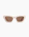 Shop Quince Women's Jackie Polarized Acetate Sunglasses In Cream With Brown Lens