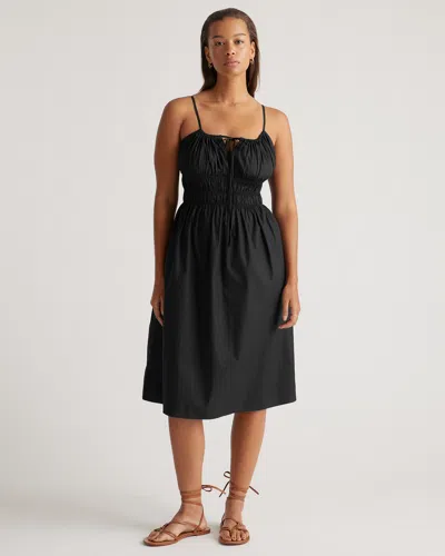 Quince Women's Keyhole Midi Dress In Black
