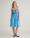 Quince Women's Keyhole Midi Dress In Cornflower Blue