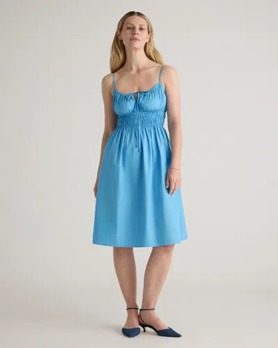 Quince Women's Keyhole Midi Dress In Cornflower Blue