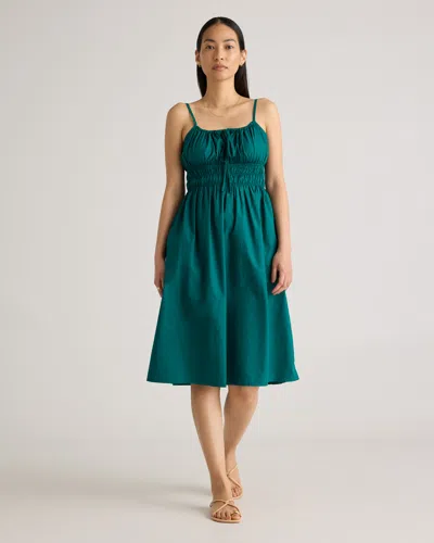 Quince Women's Keyhole Midi Dress In Garden Green