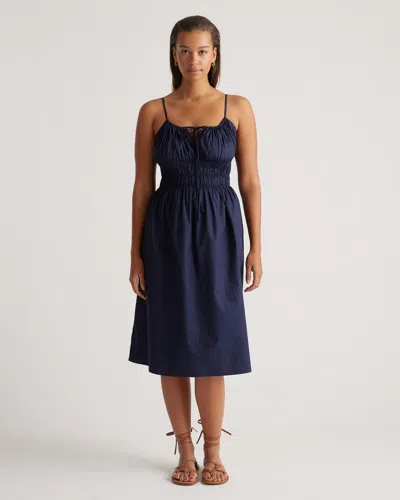 Quince Women's Keyhole Midi Dress In Navy
