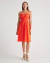 QUINCE WOMEN'S KEYHOLE MIDI DRESS