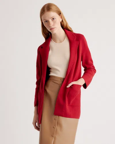 Quince Women's Knit Blazer In Dark Red