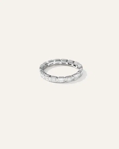 Quince Women's Lab Grown Diamond Emerald East-west Bezel Eternity Band Rings In White Gold