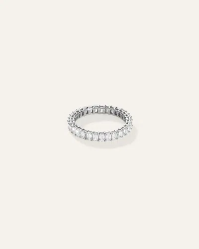 Quince Women's Lab Grown Diamond Emerald Eternity Band Rings In White Gold