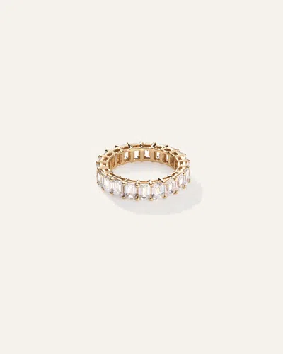 Quince Women's Lab Grown Diamond Emerald Eternity Band Rings In Yellow Gold