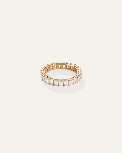 Quince Women's Lab Grown Diamond Emerald Eternity Band Rings In Yellow Gold
