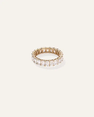 Quince Women's Lab Grown Diamond Emerald Eternity Band Rings In Yellow Gold