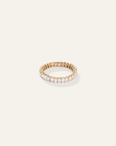 Quince Women's Lab Grown Diamond Emerald Eternity Band Rings In Yellow Gold