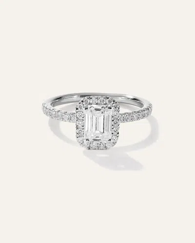 Quince Women's Lab Grown Diamond Emerald Halo Pave Engagement Ring In Platinum
