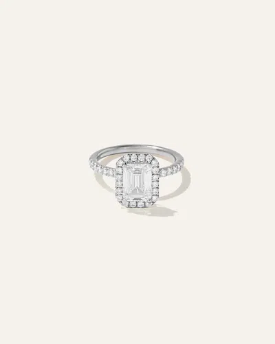 Quince Women's Lab Grown Diamond Emerald Halo Pave Engagement Ring In Platinum