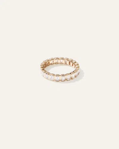Quince Women's Lab Grown Diamond Emerald North-south Bezel Eternity Band Rings In Yellow Gold