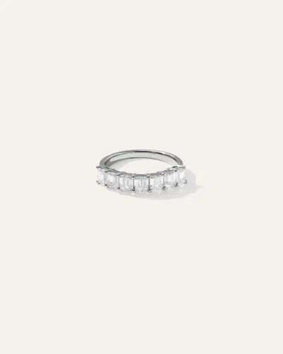 Quince Women's Lab Grown Diamond Emerald Seven Stone Band Rings In White Gold