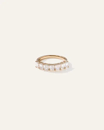 Quince Women's Lab Grown Diamond Emerald Seven Stone Band Rings In Yellow Gold