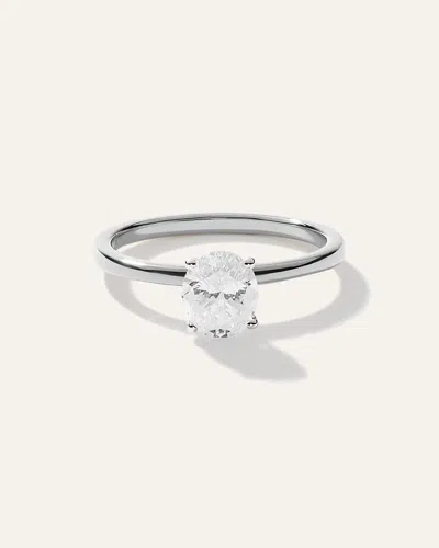 Quince Women's Lab Grown Diamond Oval Comfort Fit Engagement Ring In Platinum