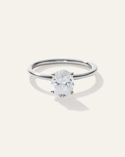 Quince Women's Lab Grown Diamond Oval Petite Classic Engagement Ring In Platinum