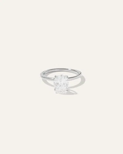 Quince Women's Lab Grown Diamond Oval Petite Classic Engagement Ring In White Gold