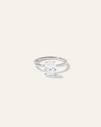 Quince Women's Lab Grown Diamond Oval Petite Classic Engagement Ring In White Gold