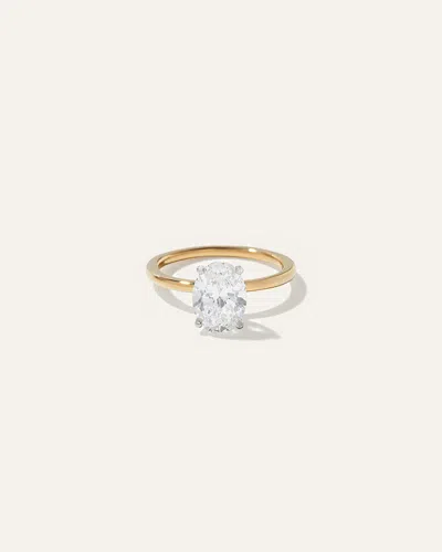 Quince Women's Lab Grown Diamond Oval Petite Classic Engagement Ring In Yellow Gold