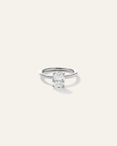 Quince Women's Lab Grown Diamond Oval Petite Hidden Halo Engagement Ring In Platinum