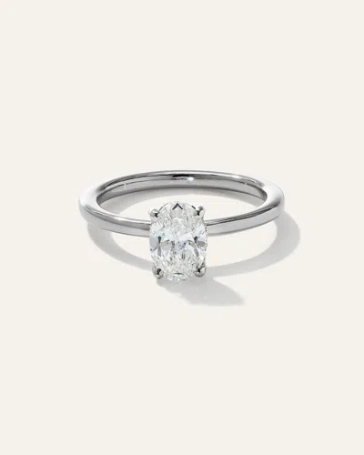 Quince Women's Lab Grown Diamond Oval Petite Hidden Halo Engagement Ring In Platinum