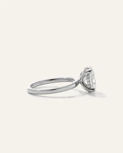Quince Women's Lab Grown Diamond Oval Petite Hidden Halo Engagement Ring In Platinum