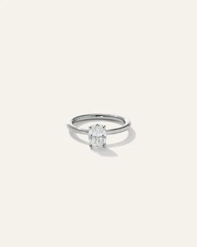 Quince Women's Lab Grown Diamond Oval Petite Hidden Halo Engagement Ring In White Gold