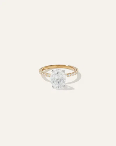 Quince Women's Lab Grown Diamond Oval Petite Pave Engagement Ring In Yellow Gold