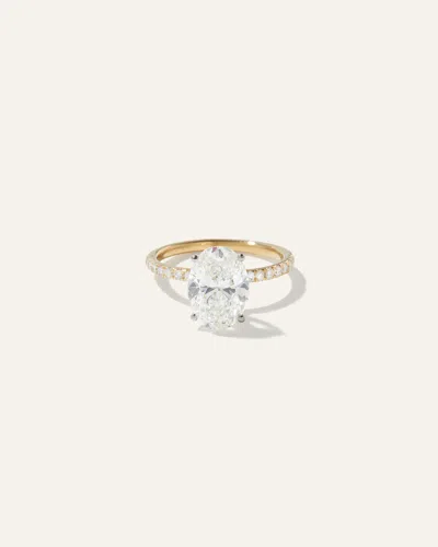 Quince Women's Lab Grown Diamond Oval Petite Pave Engagement Ring In Yellow Gold