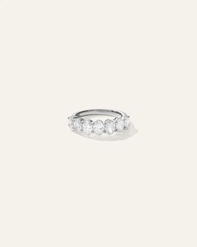 Quince Women's Lab Grown Diamond Oval Seven Stone Band Rings In White Gold