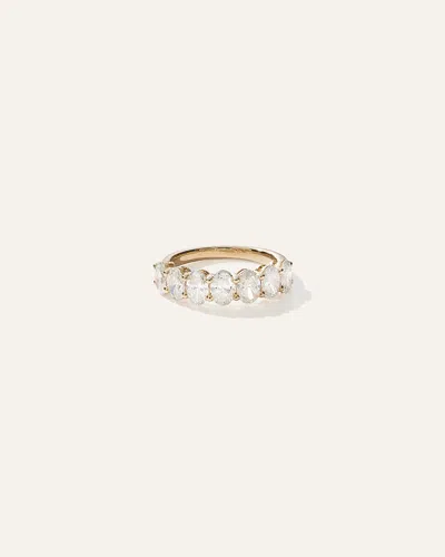 Quince Women's Lab Grown Diamond Oval Seven Stone Band Rings In Yellow Gold