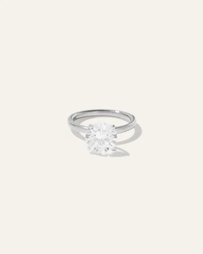 Quince Women's Lab Grown Diamond Round Comfort Fit Engagement Ring In White Gold
