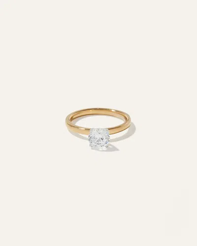 Quince Women's Lab Grown Diamond Round Comfort Fit Engagement Ring In Yellow Gold