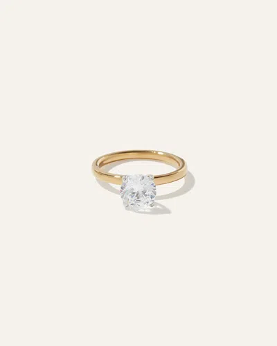 Quince Women's Lab Grown Diamond Round Comfort Fit Engagement Ring In Yellow Gold