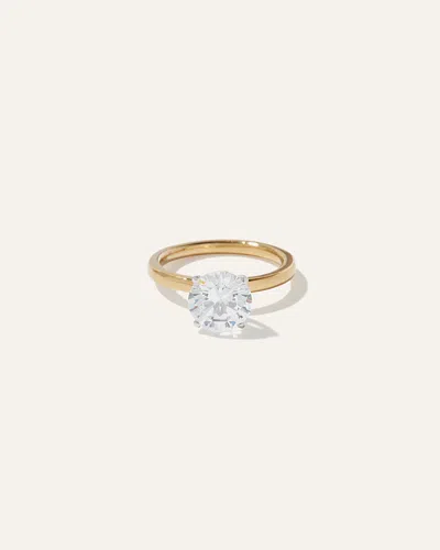 Quince Women's Lab Grown Diamond Round Comfort Fit Engagement Ring In Yellow Gold