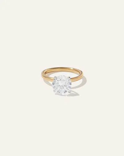 Quince Women's Lab Grown Diamond Round Comfort Fit Engagement Ring In Yellow Gold