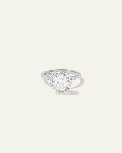 Quince Women's Lab Grown Diamond Round Halo Pave Engagement Ring In White Gold