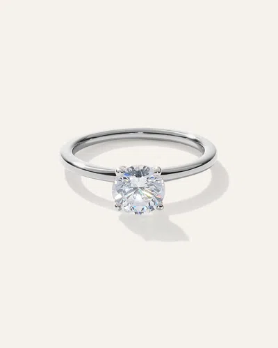 Quince Women's Lab Grown Diamond Round Petite Classic Engagement Ring In White Gold