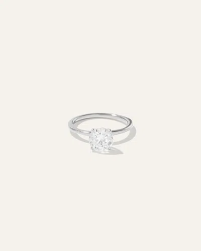 Quince Women's Lab Grown Diamond Round Petite Classic Engagement Ring In White Gold